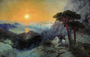 Pushkin at Ai-Petri peak during sunrise. Ivan Aivazovsky (1817–1900)