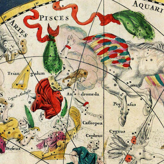 Ausschnitt aus der Sternkarte Planisphæri cœleste von Frederik de Wit