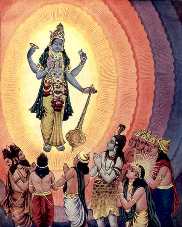 Götter beten dass Vishnu sich auf Erden inkarnieren möge - ewigeweisheit.de