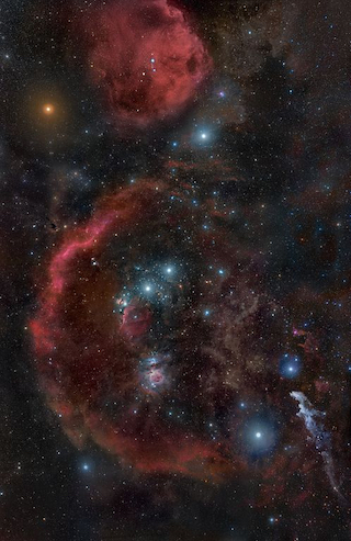 Das Sternbild Orion mit rotem Nebel - ewigeweisheit.de