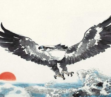Gemälde des mythologischen Vogels Peng, inspiriert durch das Zhuangzi. - ewigeweisheit.de