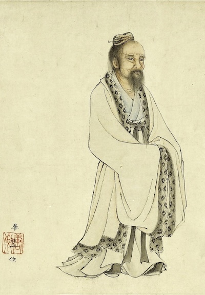 Darstellung von Zhuang Zhou in einer Illustration von Hui Zuli (1326) - ewigeweisheit.de